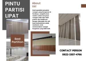 Pintu Partisi Lipat ballroom, hotel kampus, sekolahan, pondok, gereja, 